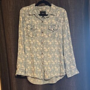 Rails Liam Tencel Denim Blue Floral Button Down, small